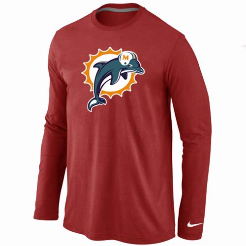 Nike Miami Dolphins Team Logo Long Sleeve NFL T-Shirt - Red